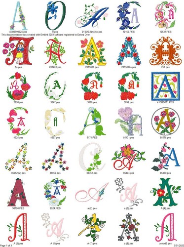 Different floral alphabet - different,
